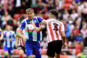 Charlie Wyke playing for Sunderland against Wigan.