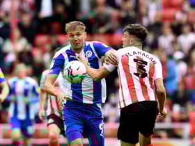 Charlie Wyke playing for Sunderland against Wigan.