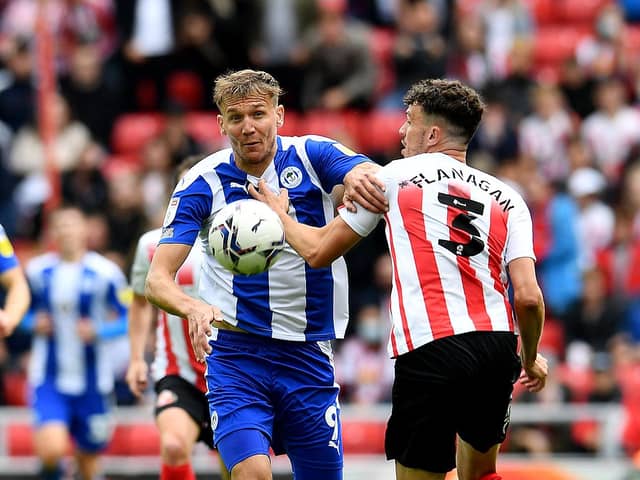 Charlie Wyke playing for Sunderland against Wigan.