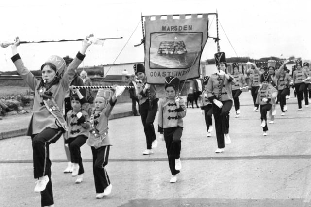 The Marsden Coastliners in the parade for the annual carnival arranged by the Blue Stars Juvenile Jazz Band at South Shields 51 years ago.