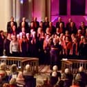 Compass Acapella and the all-female Tyneside A Cappella choirs performing together.
