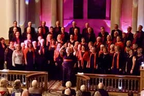 Compass Acapella and the all-female Tyneside A Cappella choirs performing together.