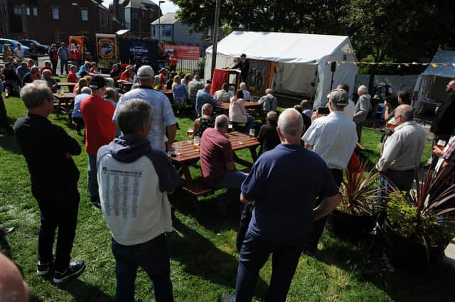 Jarrow's Rebel Town Festival - guest speaker Arthur Scargill addressing the crowd.