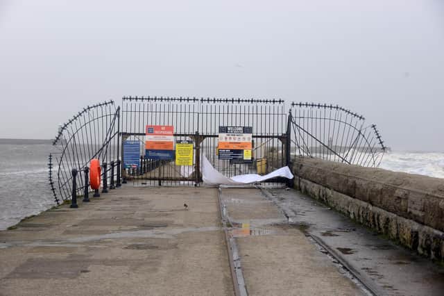 The South Pier, South Shields, where the gates will remain locked until further notice