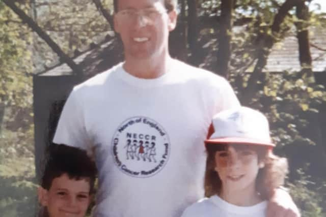 Michael Breheny with children Lisa and Paul in 1987