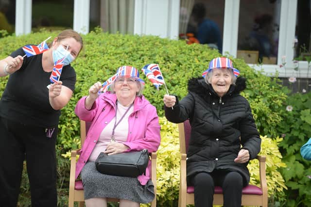 Palmersdene care home staff and residents enjoy the Olympic fun day.