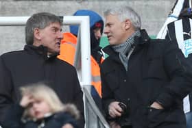 Former Newcastle players Peter Beardsley and Rob Lee talk prior to The Emirates FA Cup Third Round match between Newcastle United and Luton Town at St James' Park on January 6, 2018 in Newcastle upon Tyne, England.