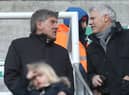 Former Newcastle players Peter Beardsley and Rob Lee talk prior to The Emirates FA Cup Third Round match between Newcastle United and Luton Town at St James' Park on January 6, 2018 in Newcastle upon Tyne, England.