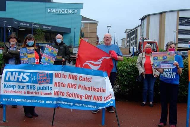 Keep Our NHS Public (KONP) gathered to mark the 72nd anniversary of the NHS, as well as to protest.