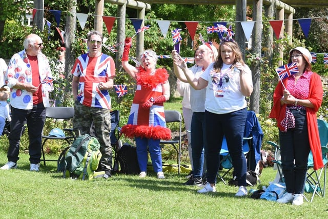 Carers celebrate the Queen's Jubilee in the Readhead Park sunshine.