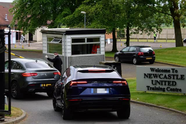 Newcastle United's players return for coronavirus tests.