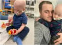 Max Gardner with dad Connor Gardner in hospital.