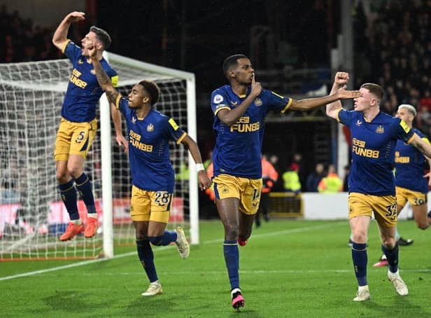 Alexander Isak's late strike against Nottingham Forest boosted Newcastle United's Champions League hopes heading into the international break (Photo by OLI SCARFF/AFP via Getty Images)