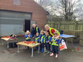 Children from Nurserytime Hebburn at Hebburn Cemetery