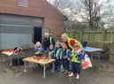 Children from Nurserytime Hebburn at Hebburn Cemetery