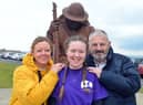 Kayleigh Llewellyn, 13, who underwent a heart transplant, with parents Shaun and Sonia Llewellyn. Kayleigh will take part in a charity walk from South Shields to Seaham in memory of her donor.