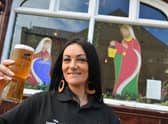 The Cyprus Hotel put up Christmas decorations due to earlier covid lockdown. Owner Sinia Jazwi.