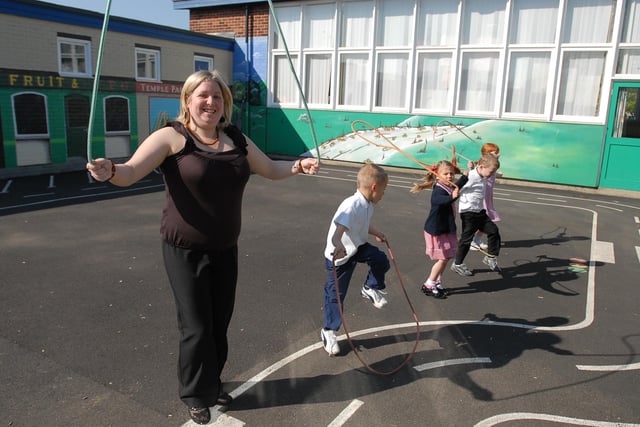 It's a great way to keep fit as Kelly Waugh and pupils at Temple Park Infants School found out in 2006.