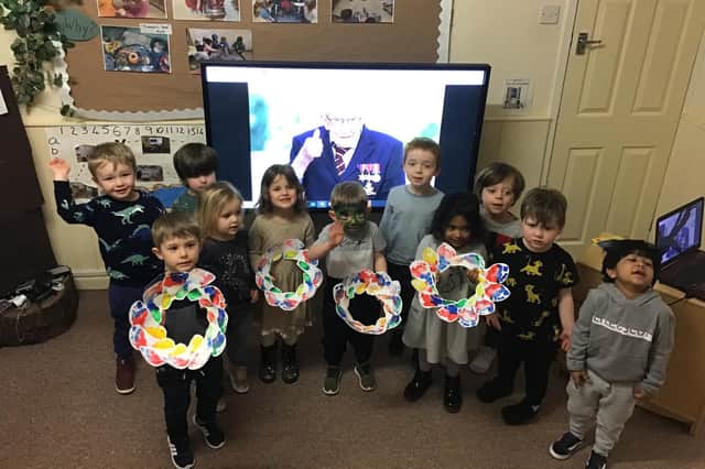 South Tyneside nursery children paying tribute to Captain Sir Tom Moore