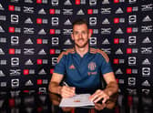 New Manchester United signing Martin Dubravka  signs a contract at Carrington Training Ground on September 01, 2022 in Manchester, England. (Photo by Manchester United/Manchester United via Getty Images)