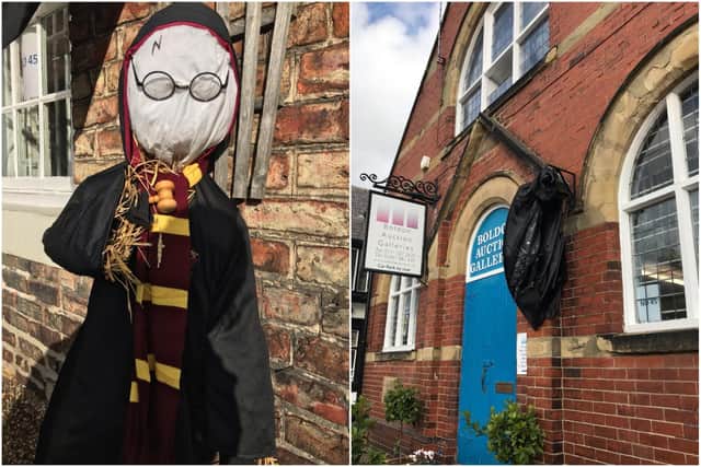 The Harry Potter scarecrow was stolen from outside Boldon Auction Galleries