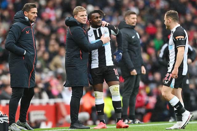 Eddie Howe and Allan Saint-Maximin (Photo by Shaun Botterill/Getty Images)