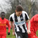 Lewis McNall challenges Jordan Hunter, now of South Shields, when they played for Newcastle United and Liverpool.