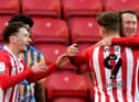 Charlie Wyke celebrates his winning goal for Sunderland
