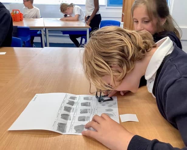 St Gregory's pupils loved learning about different career options including fingerprint analysis.