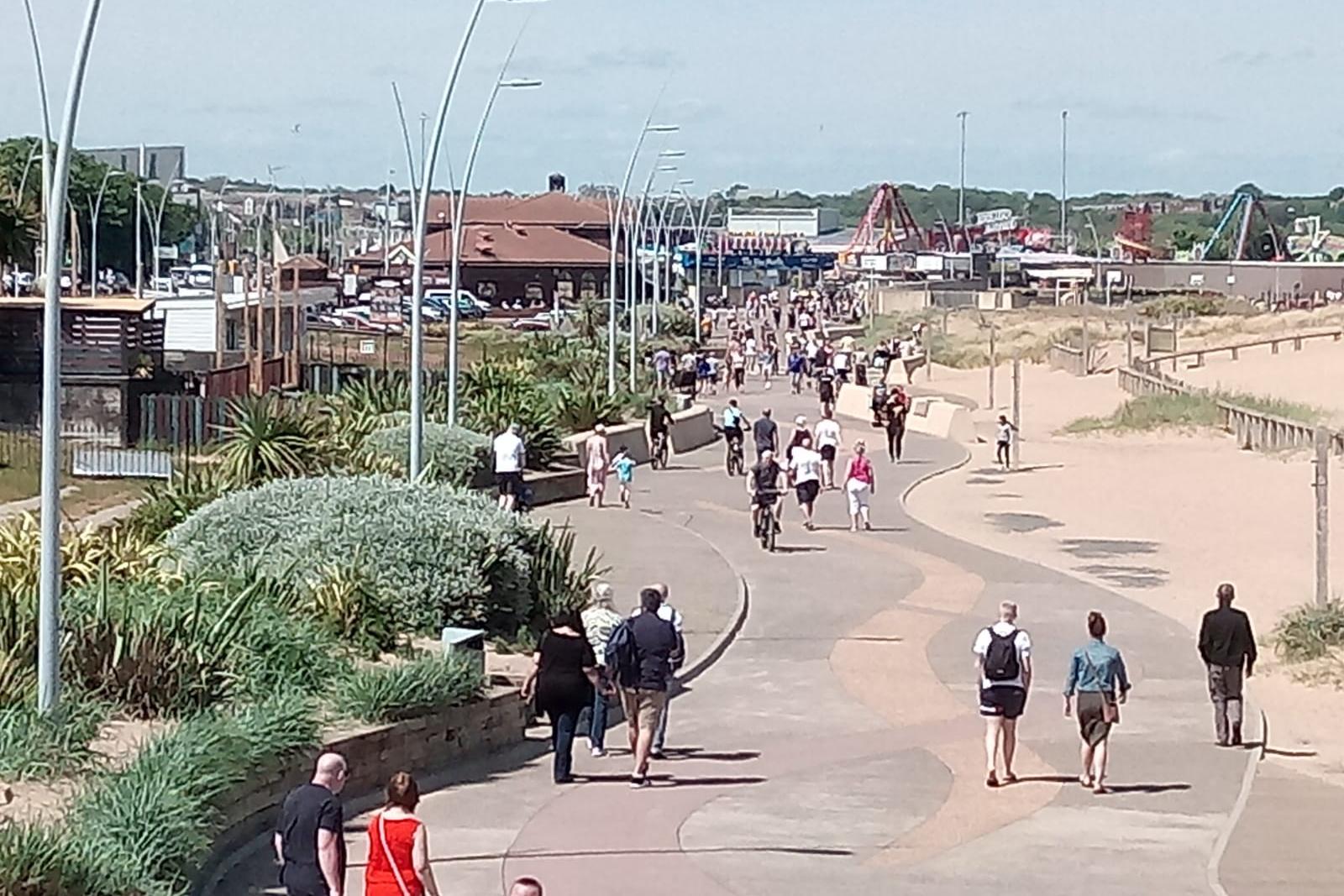 Busy seafront in South Shields as crowds head outdoors in droves for Bank Holiday Monday