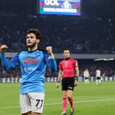 Napoli winger Khvicha Kvaratskhelia is reportedly a target for Newcastle United  (Photo by Francesco Pecoraro/Getty Images)