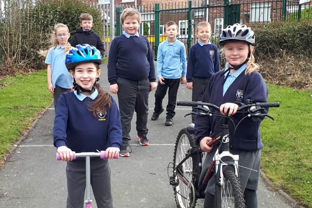 Pupils from St Mary's are all smiles after their cycling success