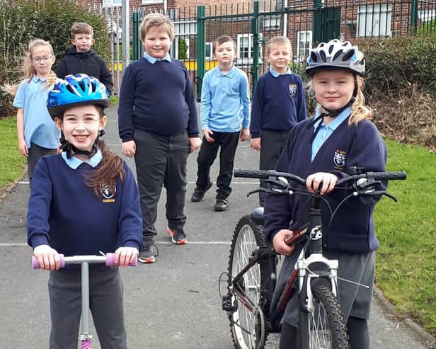 Pupils from St Mary's are all smiles after their cycling success