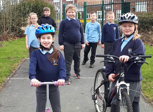 Pupils from St Mary's are all smiles after their cycling success