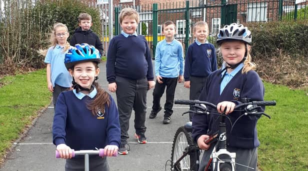 Pupils from St Mary's are all smiles after their cycling success