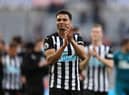 Jacob Murphy applauds fans last season.