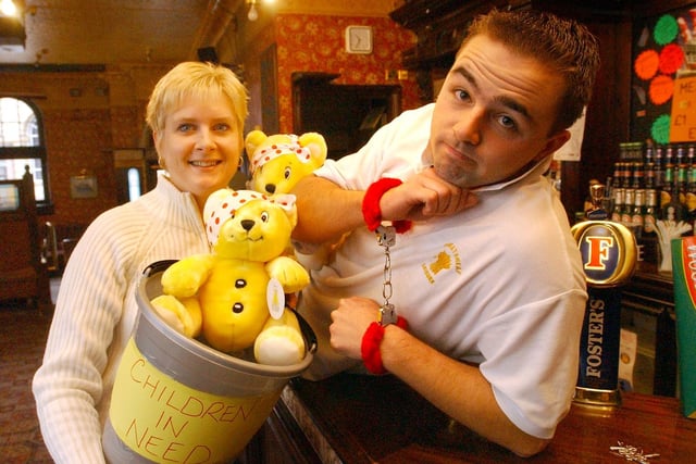 Suzanne Wallace and Craig Beattie were promoting a Bid For A Barman challenge in 2003 but where was this?