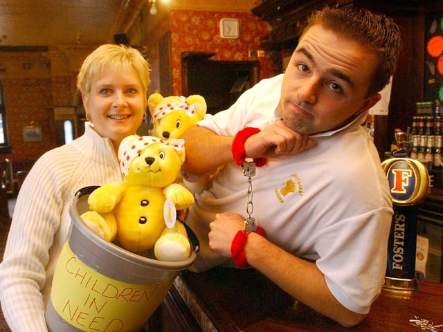 Suzanne Wallace and Craig Beattie were promoting a Bid For A Barman challenge in 2003 but where was this?