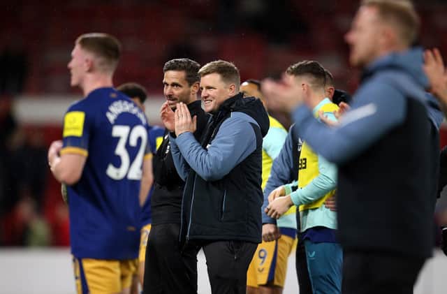 Newcastle United head coach Eddie Howe after the final whistle.