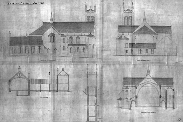 Architect's drawing of the exterior of Erskine Church, Falkirk, after conversion to 15 flats. Plans for a ‘sensitive conversion’ have been approved by councillors. The building was bought in 2014 by businesswoman Gina Fyffe.