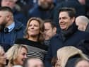 Amanda Staveley, Newcastle United director and Richard Masters, CEO of the Premier League look on during the Premier League match between Newcastle United and Fulham FC at St. James Park on January 15, 2023 in Newcastle upon Tyne, England. (Photo by Michael Regan/Getty Images)