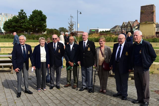 Veterans pay their respects at the Merchant Navy Day service in South Shields on Saturday.