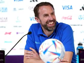 England head coach Gareth Southgate during a press conference at the Main Media Centre in Doha, Qatar. Picture date: (Photo credit: Martin Rickett/PA Wire)