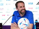 England head coach Gareth Southgate during a press conference at the Main Media Centre in Doha, Qatar. Picture date: (Photo credit: Martin Rickett/PA Wire)