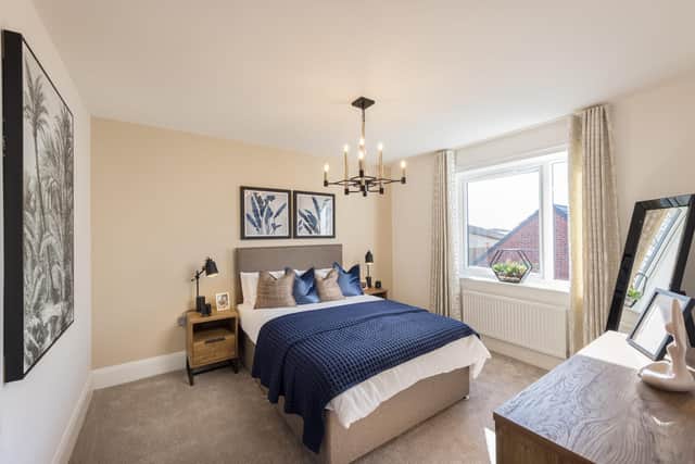 One of the bedrooms in the Wardley style show home