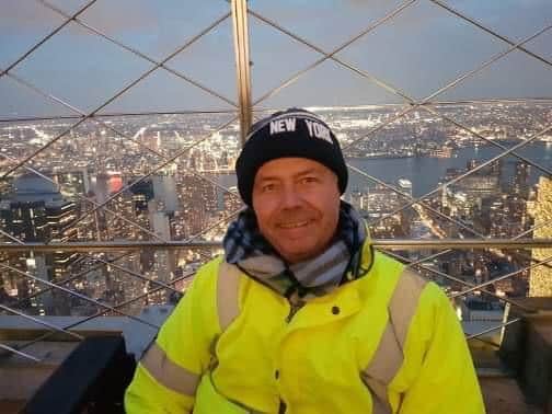 Lead support worker, Graeme Weatherall in New York before the lockdown.