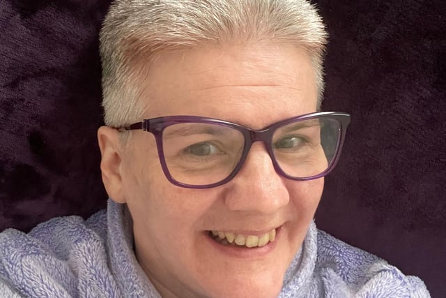 Sarah Parkin, Home Administrator at HC-One’s Stoneleigh Care Home after having her hair shaved off