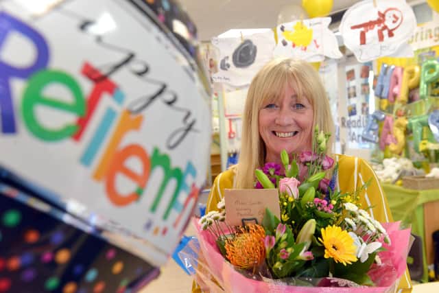Mortimer Primary School nursery nurse Jacqueline Smith reitres after 42 years at the school.