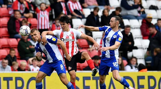 Max Power playing for Wigan against Sunderland.