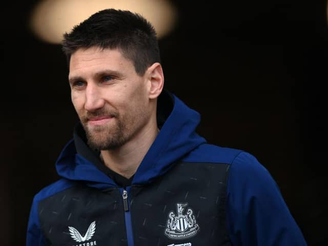 Newcastle defender Federico Fernandez looks on as e arrives at the stadium before the Premier League match between Newcastle United and Burnley at St. James Park on December 04, 2021 in Newcastle upon Tyne, England. (Photo by Stu Forster/Getty Images)
